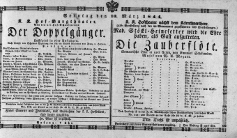 Theaterzettel (Oper und Burgtheater in Wien) 18440310 Seite: 1