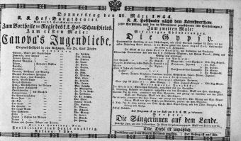 Theaterzettel (Oper und Burgtheater in Wien) 18440321 Seite: 1