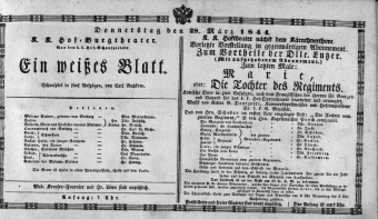 Theaterzettel (Oper und Burgtheater in Wien) 18440328 Seite: 1