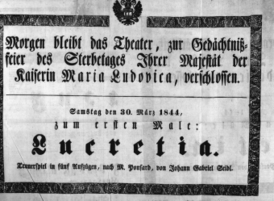 Theaterzettel (Oper und Burgtheater in Wien) 18440329 Seite: 1
