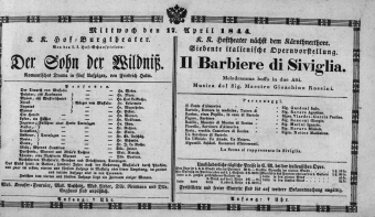 Theaterzettel (Oper und Burgtheater in Wien) 18440417 Seite: 1