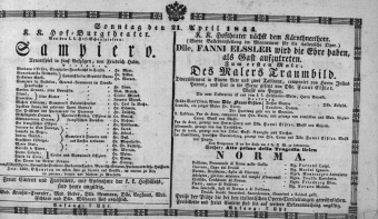 Theaterzettel (Oper und Burgtheater in Wien) 18440421 Seite: 1