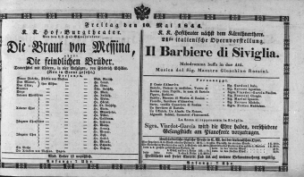 Theaterzettel (Oper und Burgtheater in Wien) 18440510 Seite: 1