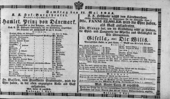 Theaterzettel (Oper und Burgtheater in Wien) 18440511 Seite: 1
