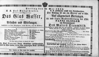 Theaterzettel (Oper und Burgtheater in Wien) 18440524 Seite: 1