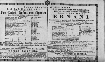 Theaterzettel (Oper und Burgtheater in Wien) 18440530 Seite: 1