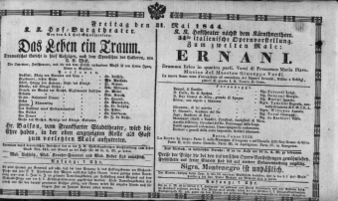 Theaterzettel (Oper und Burgtheater in Wien) 18440531 Seite: 1