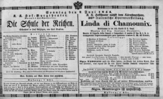 Theaterzettel (Oper und Burgtheater in Wien) 18440602 Seite: 1