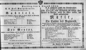 Theaterzettel (Oper und Burgtheater in Wien) 18440802 Seite: 1