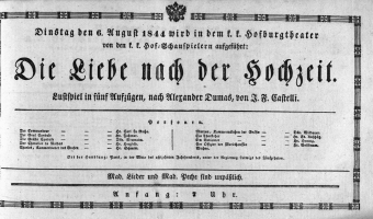 Theaterzettel (Oper und Burgtheater in Wien) 18440806 Seite: 1