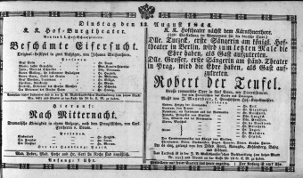 Theaterzettel (Oper und Burgtheater in Wien) 18440813 Seite: 1