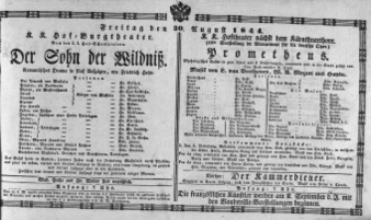 Theaterzettel (Oper und Burgtheater in Wien) 18440830 Seite: 1