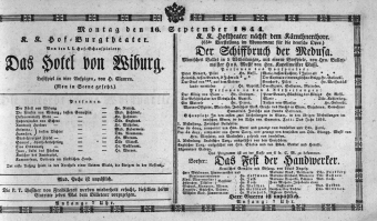 Theaterzettel (Oper und Burgtheater in Wien) 18440916 Seite: 1
