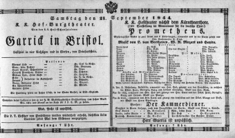Theaterzettel (Oper und Burgtheater in Wien) 18440921 Seite: 1