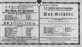 Theaterzettel (Oper und Burgtheater in Wien) 18441005 Seite: 1