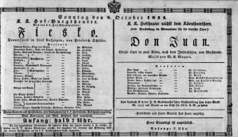 Theaterzettel (Oper und Burgtheater in Wien) 18441006 Seite: 1
