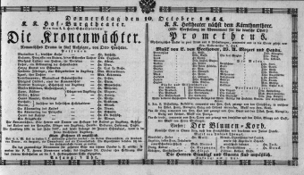 Theaterzettel (Oper und Burgtheater in Wien) 18441010 Seite: 1