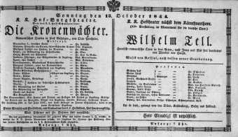 Theaterzettel (Oper und Burgtheater in Wien) 18441013 Seite: 1