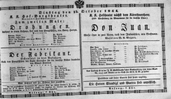 Theaterzettel (Oper und Burgtheater in Wien) 18441016 Seite: 1