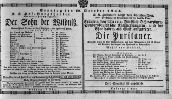 Theaterzettel (Oper und Burgtheater in Wien) 18441020 Seite: 1