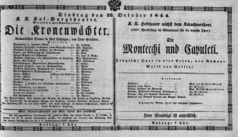 Theaterzettel (Oper und Burgtheater in Wien) 18441022 Seite: 1