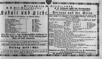 Theaterzettel (Oper und Burgtheater in Wien) 18441023 Seite: 1