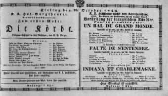 Theaterzettel (Oper und Burgtheater in Wien) 18441025 Seite: 1