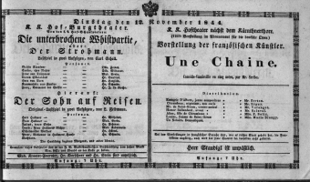 Theaterzettel (Oper und Burgtheater in Wien) 18441112 Seite: 1