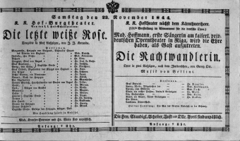 Theaterzettel (Oper und Burgtheater in Wien) 18441123 Seite: 1