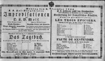 Theaterzettel (Oper und Burgtheater in Wien) 18441209 Seite: 1