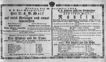 Theaterzettel (Oper und Burgtheater in Wien) 18441210 Seite: 1