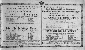 Theaterzettel (Oper und Burgtheater in Wien) 18441212 Seite: 1