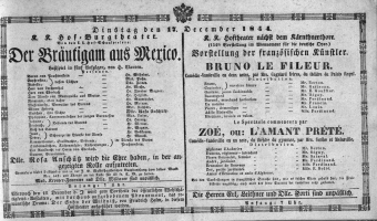 Theaterzettel (Oper und Burgtheater in Wien) 18441217 Seite: 1