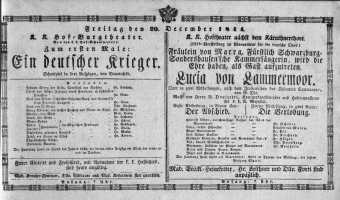 Theaterzettel (Oper und Burgtheater in Wien) 18441220 Seite: 1