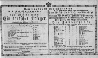 Theaterzettel (Oper und Burgtheater in Wien) 18441221 Seite: 1