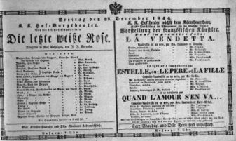 Theaterzettel (Oper und Burgtheater in Wien) 18441227 Seite: 1