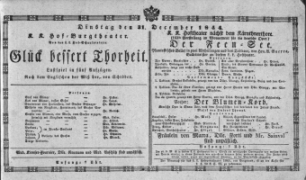 Theaterzettel (Oper und Burgtheater in Wien) 18441231 Seite: 1