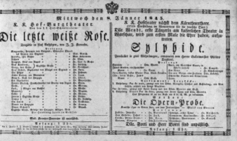 Theaterzettel (Oper und Burgtheater in Wien) 18450108 Seite: 1