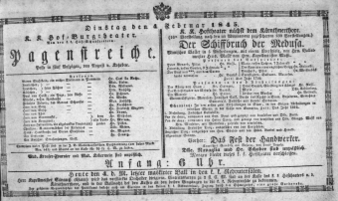 Theaterzettel (Oper und Burgtheater in Wien) 18450204 Seite: 1