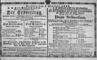 Theaterzettel (Oper und Burgtheater in Wien) 18450207 Seite: 1