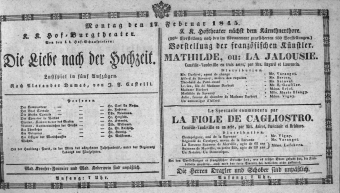 Theaterzettel (Oper und Burgtheater in Wien) 18450217 Seite: 1