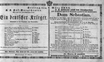Theaterzettel (Oper und Burgtheater in Wien) 18450307 Seite: 1