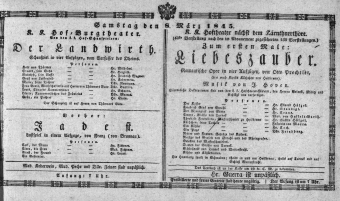 Theaterzettel (Oper und Burgtheater in Wien) 18450308 Seite: 1