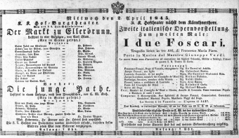 Theaterzettel (Oper und Burgtheater in Wien) 18450402 Seite: 1