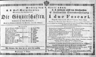 Theaterzettel (Oper und Burgtheater in Wien) 18450407 Seite: 1