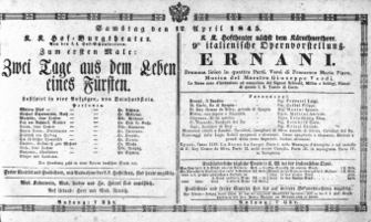 Theaterzettel (Oper und Burgtheater in Wien) 18450412 Seite: 1