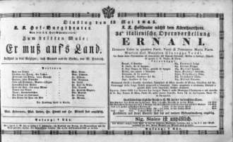 Theaterzettel (Oper und Burgtheater in Wien) 18450513 Seite: 1