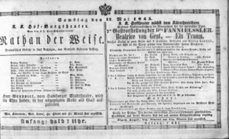 Theaterzettel (Oper und Burgtheater in Wien) 18450517 Seite: 1