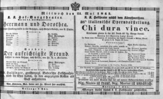 Theaterzettel (Oper und Burgtheater in Wien) 18450521 Seite: 1