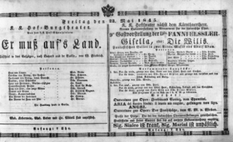 Theaterzettel (Oper und Burgtheater in Wien) 18450523 Seite: 1